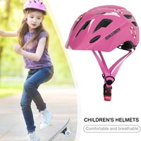 Casco de ciclismo para niños, casco de seguridad transpirable con luces traseras, ligero para monopatín, bicicleta de equilibrio
