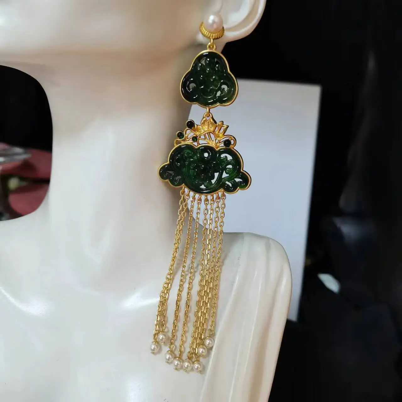 

Серьги в новом китайском стиле в дворцовом стиле, одинаковые серьги-гвоздики с открытыми плечами и жемчужным цветком, серебро 925 пробы с иглами