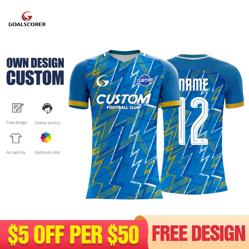 Sublimation Anpassen 100% Polyester Eigenen Design Club Team Training Fußball Jersey Kits Atmungs Fußball Uniform Hemd Für Herren