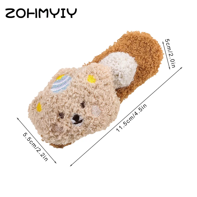 Cartoon Soft Plush Hair Clip Headwear Large Bear Sweet Cute Barrettes Hairpins Headdress For Women Hair Accessories