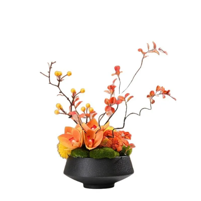 

Simulation flower ornament decoration hotel round table micro turntable landscape
