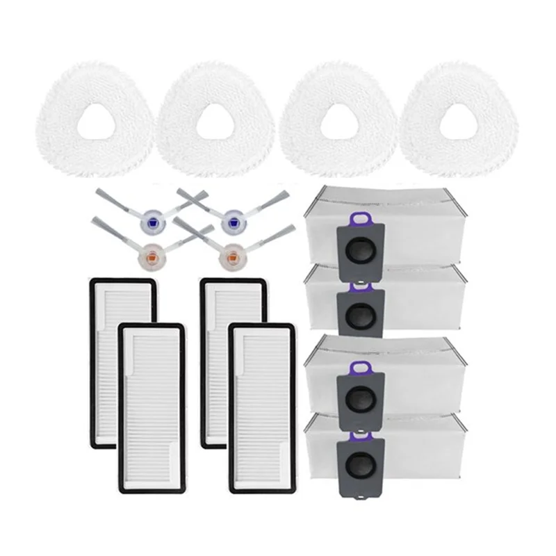 ABUD-16 ชิ้นสําหรับ Narwal Freo Z Ultra Sweeper อุปกรณ์เสริมแปรงด้านข้างกรอง Rag ถุงเก็บฝุ่นทําความสะอาดอะไหล่ทดแทน