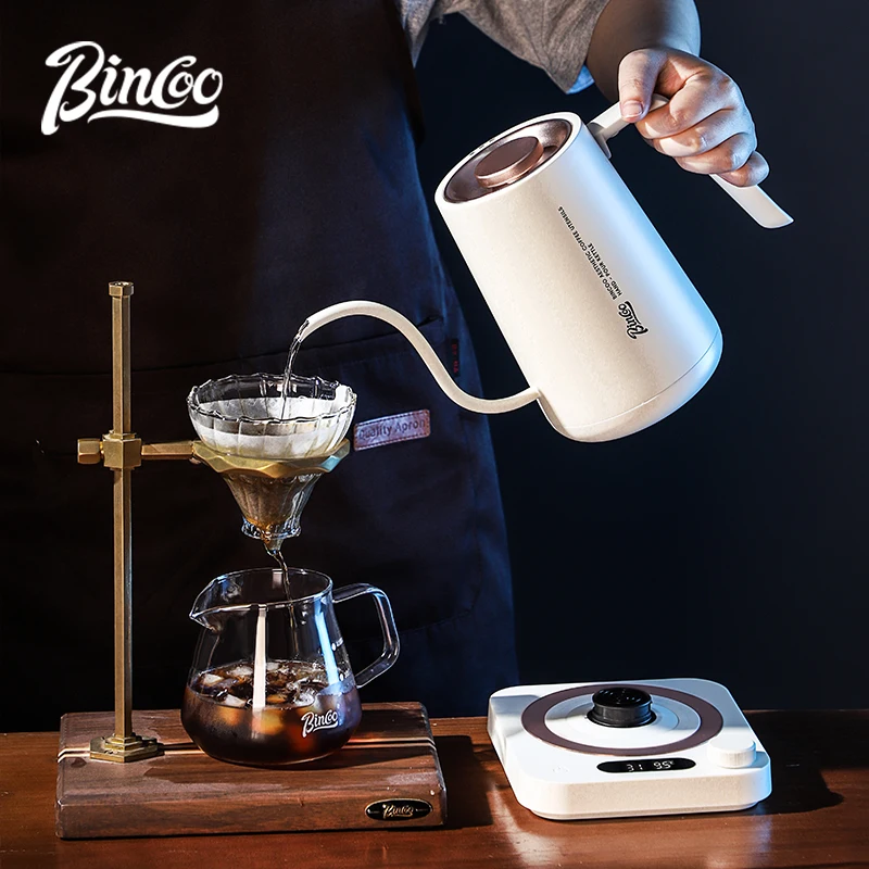 

Bincoo Intelligent Temperature Controlled Coffee Pot Gooseneck Electric Kettle 1500W 220V Teapot 0.9L Manual Brewing Pot