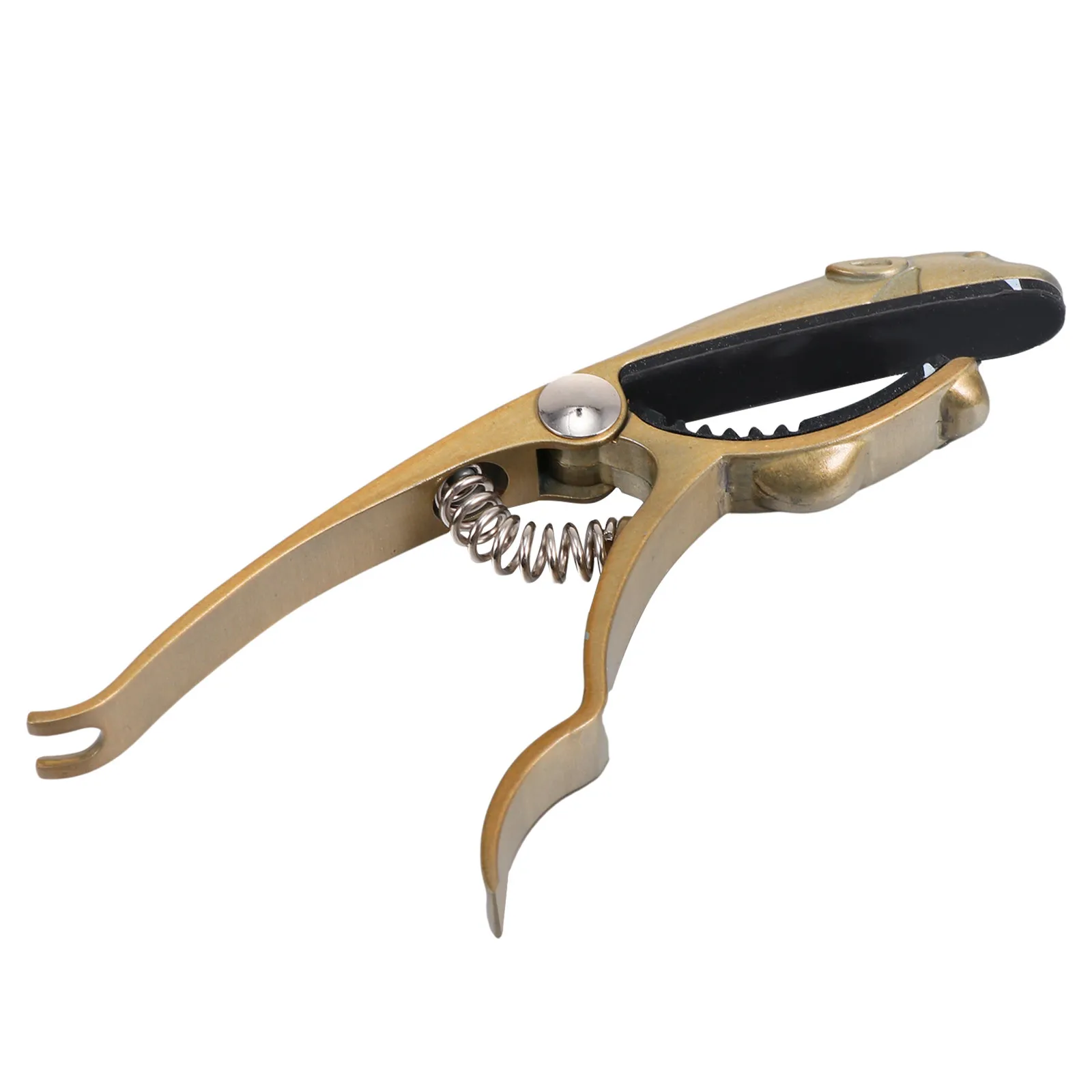 Golden Durable Aluminum Alloy Guitar Capo Leopard Shape Clip on Change Tune Clamp Suitable for Electric Acoustic Folk Guitar