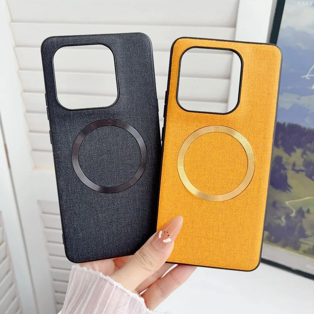 Luxury Fabric Cloth for Magsafe Case For Motorola Edge 70 60S 60 Pro Fusion+ Magnetic Slim Shockproof Cover For Moto X70 Air Pro