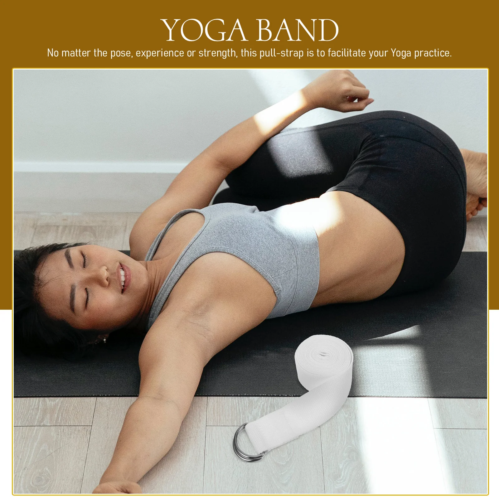 

Reusable Yoga Stretch Band Soft Washable Household Fitness Strap Exercise Resistance Band Inelastic Bands Resistance