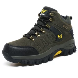 Hiking Shoes Men PU Outdoor Camping Anti-collision Climbing Shoe Lace Up Climbing Trekking Sneakers