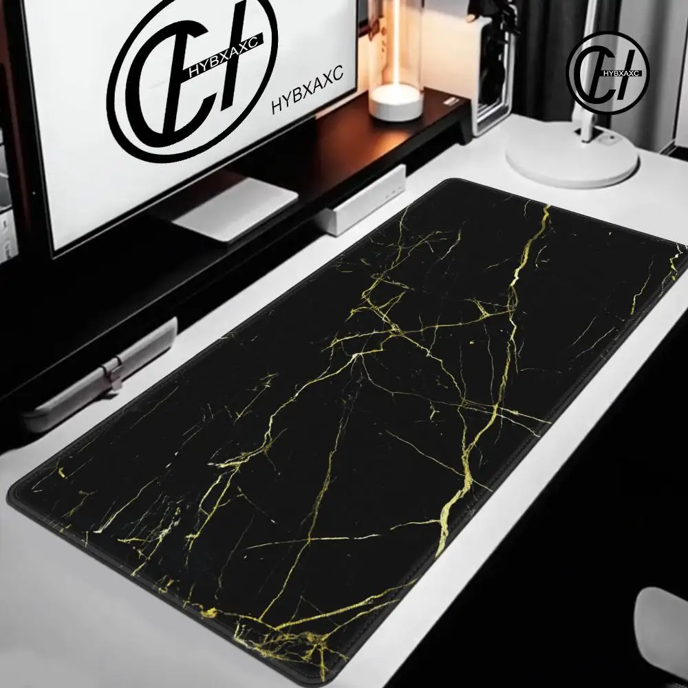 1200x600 Black Gray Marble Pattern Large Mouse Pad Gamer Computer Keyboard Non-Slip Rubber Table Mat Gaming Laptop Desk Accessor