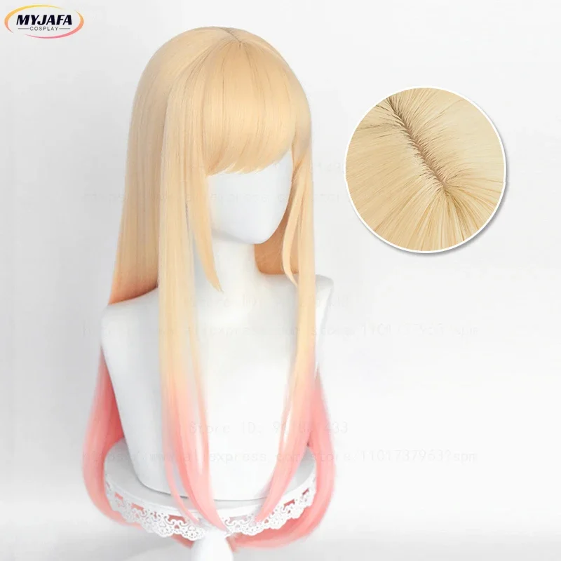 High Quality Marin Kitagawa Cosplay Wig My Dress-Up Darling Long Blond Pink Gradient Heat Resistant Hair Party Anime Wigs