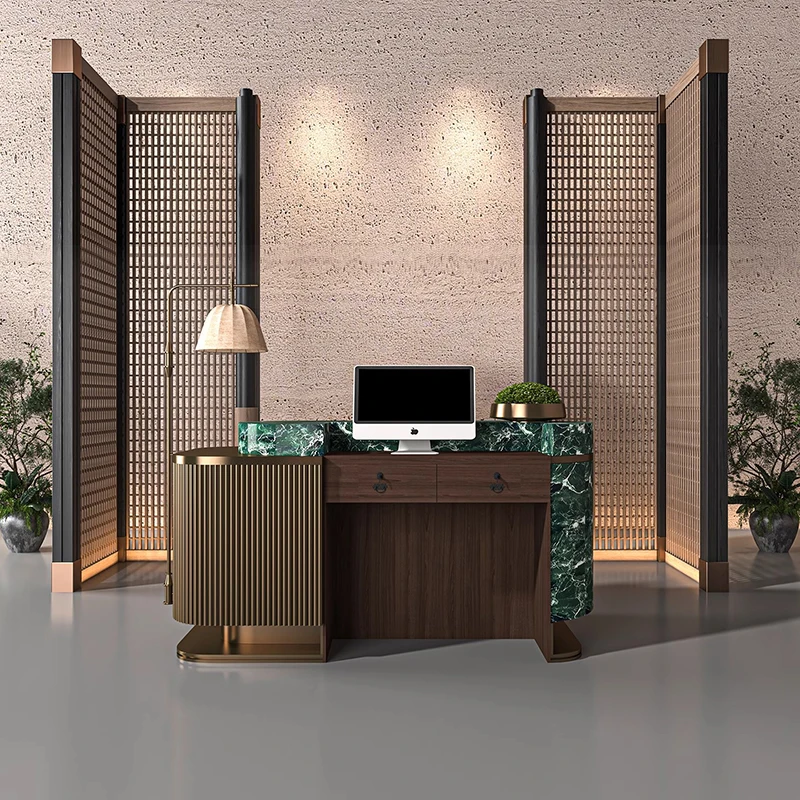 Customized Creative Drawers Premium Reception Desks Salon Premium Reception Desks Elegant Toonbank Receptie Office Furniture