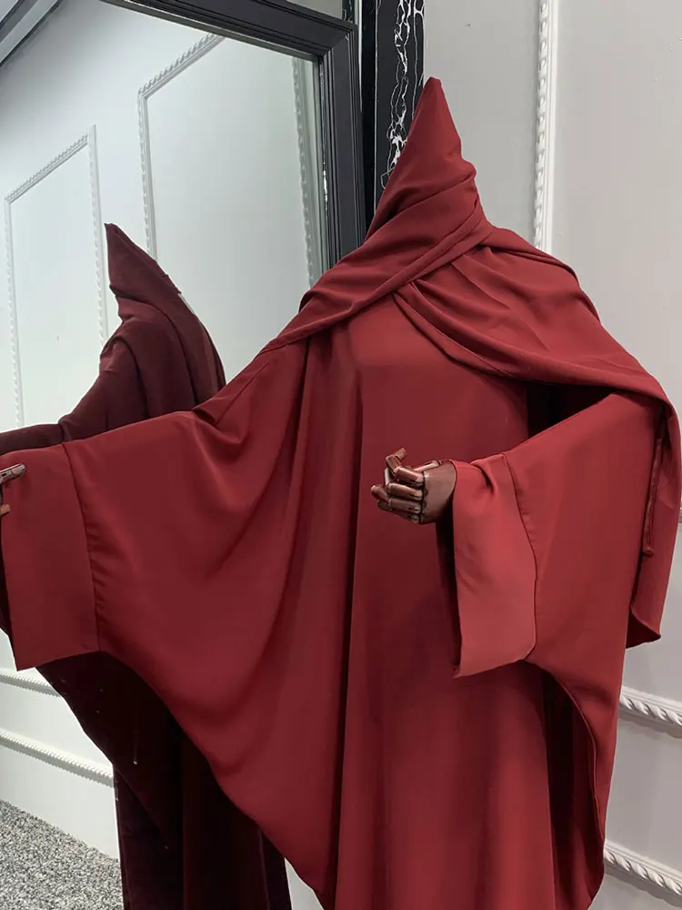 Plain Abaya Mulsim Ramadan Prayer Long Dress Women Nida Batwing Sleeve Hijab Robe African Dresses Islam Dubai Modest Abayas