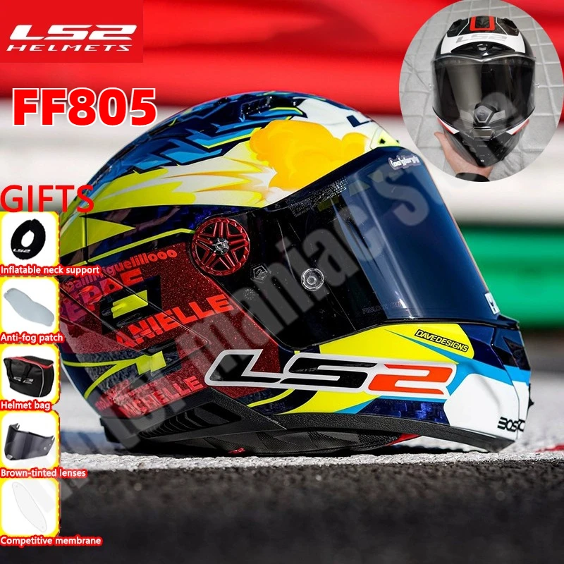 

LS2 мотоциклетный шлем из углеродного волокна для мужчин и женщин, гоночный шлем для всего лица FF805, гоночный шлем для всех сезонов, Capacetes Para Moto