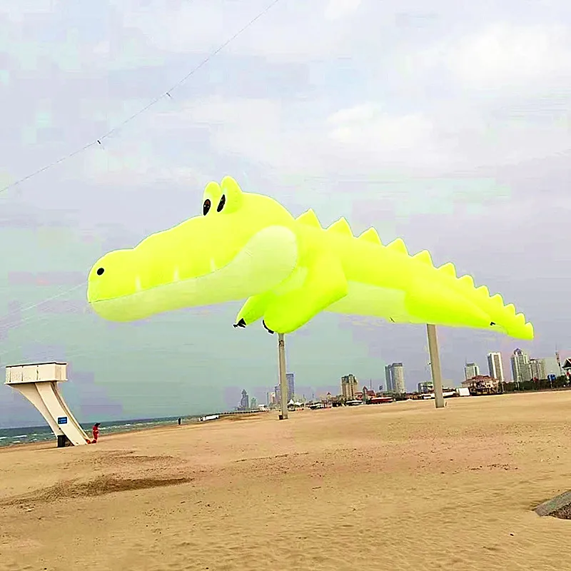 free shipping 10m crocodile kite flying string line soft kites pilot inflatable kites kitesurfing jouer power kite toy sports