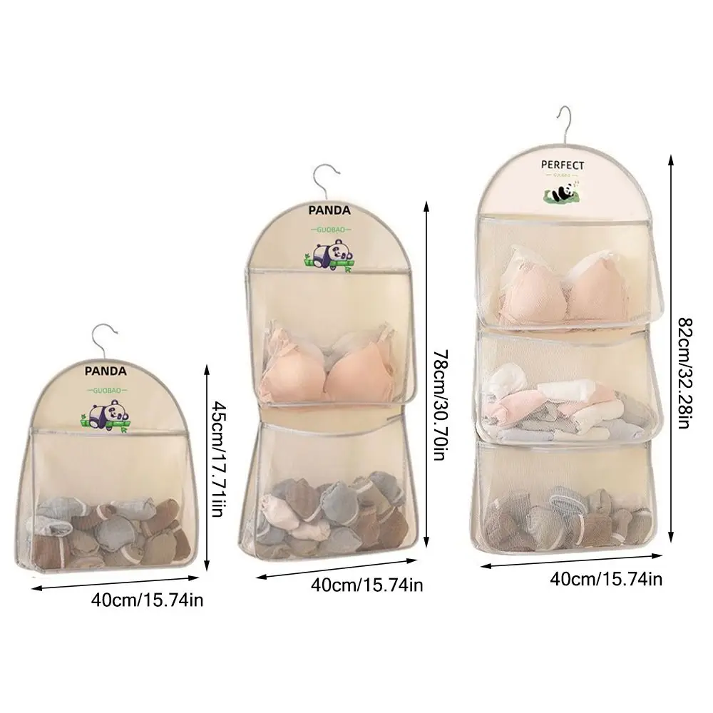 Multi-layer Storage Mesh Bag Save Space Large Capacity Socks Storage Bags Wardrobe Hanging Multi-function