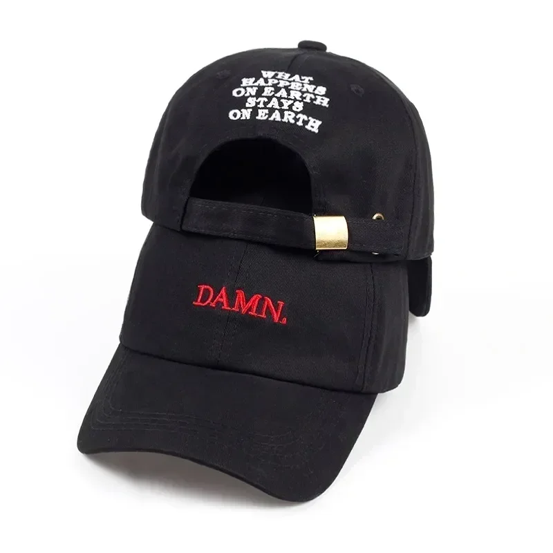 DAMN Erkekler ve Kadınlar için Şapkalar İşlemeli Baba Şapka Hip Hop Dikişli Kendrick Lamar Yapılandırılmamış Rapçi Snapback Beyzbol Şapkası Gorras