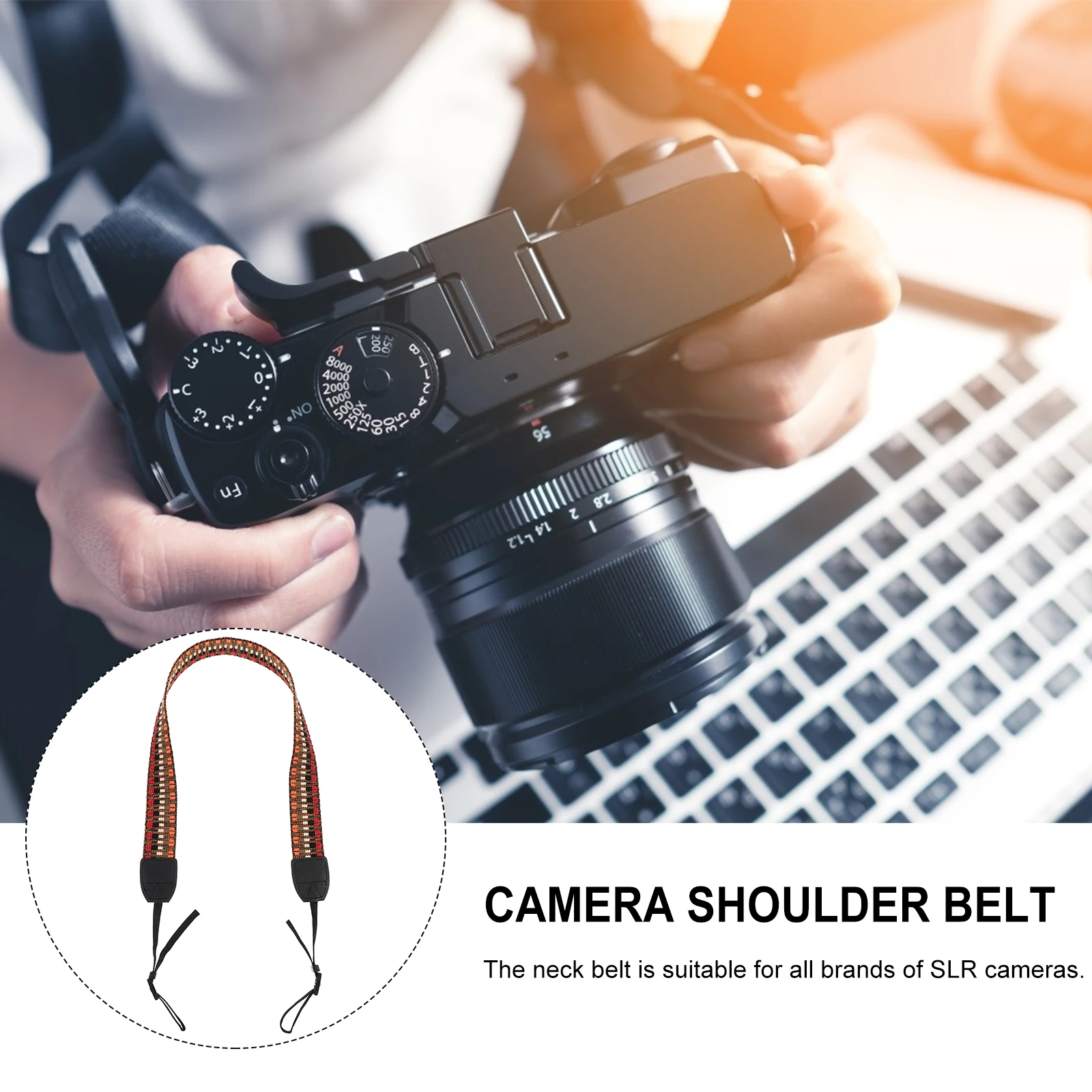 

2PCS Camera Neck Strap Adjustable Replacement Belt Smooth Comfortable Anti slip Layer Photography Accessories Mirrorless Camera