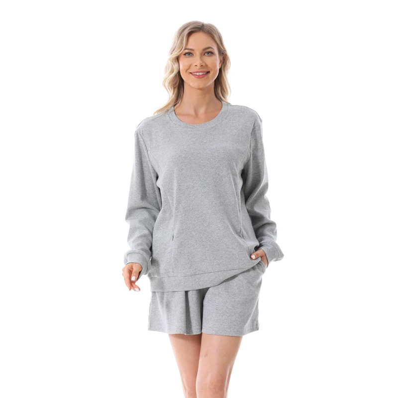 Schwangere Frauen 2 stücke Set Sweatshirt und Shorts Hose Sommer Stillen Bluse und Shorts Sets Umstands anzug Kleidung