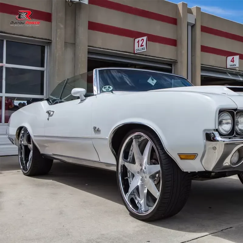 Polished 2/3 Piece Forged Aluminum Alloy Wheels 18-24 Inch Deep Concave Step Lip Rims with Exposed Bolts for Luxury Cars