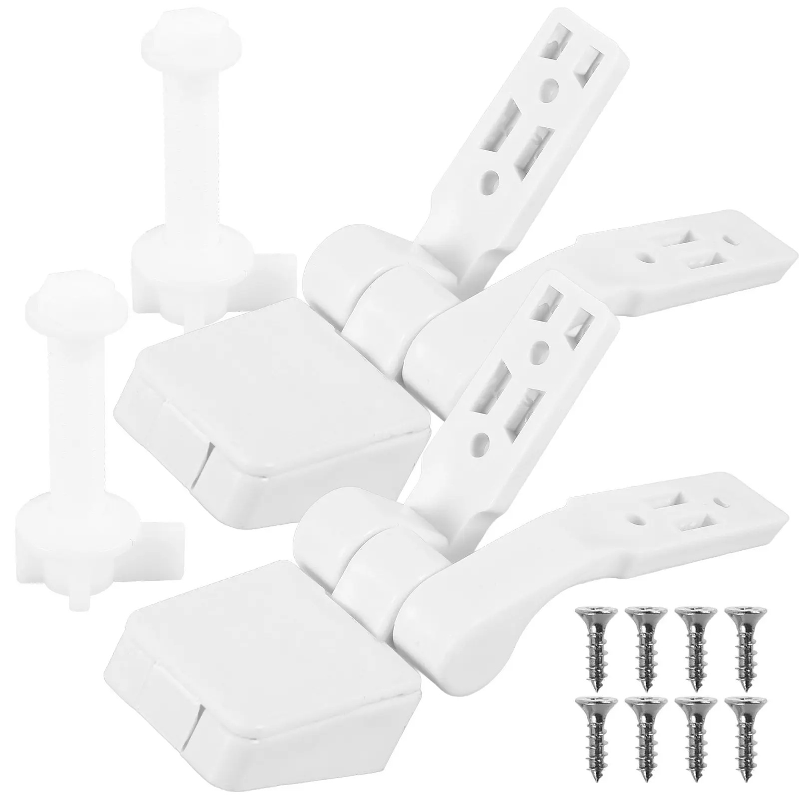 

1Pair Toilet Seat Hinges Replacement Hardware Kit Plastic Bolts Nuts Set for Universal Toilet Models Smooth Silent Use