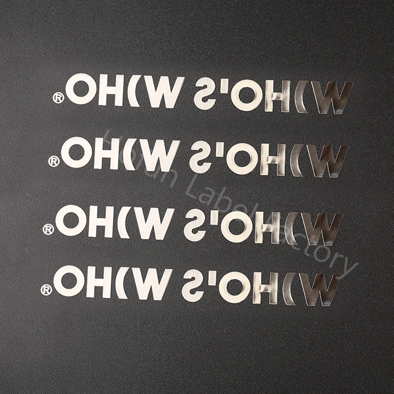 custom 3D silver metal logo gold decal for wedding candle jar gift box glass car shiny waterproof transfer sticker self-adhesive