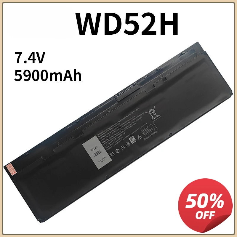 

7.4V 52WH Laptop Battery For Dell WD52H VPH5X VFV59 Latitude E7240 E7250 Series 0W57CV WD52H KWFFN 451-BBFW W57CV GVD76 J31N7
