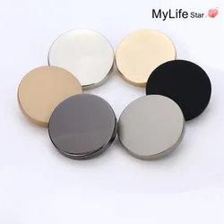 Flat Round Sewing Buttons For Clothes Decorative Handicraft Shank Diy Supplies Large Scrapbooking Metal Button 20PCS