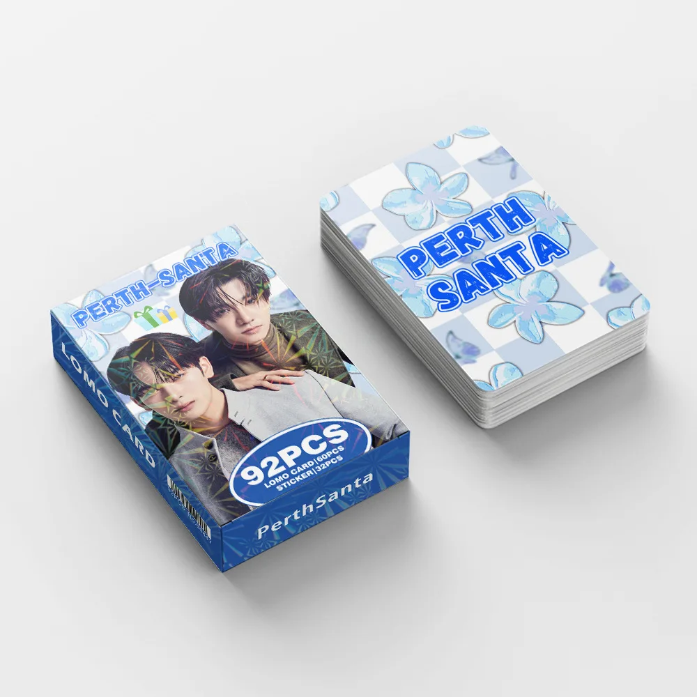 92PCS PerthSanta Thailand Star Photo Cards Set - Thai Drama CP Perth & Santa Lomo Card Collection with Stickers