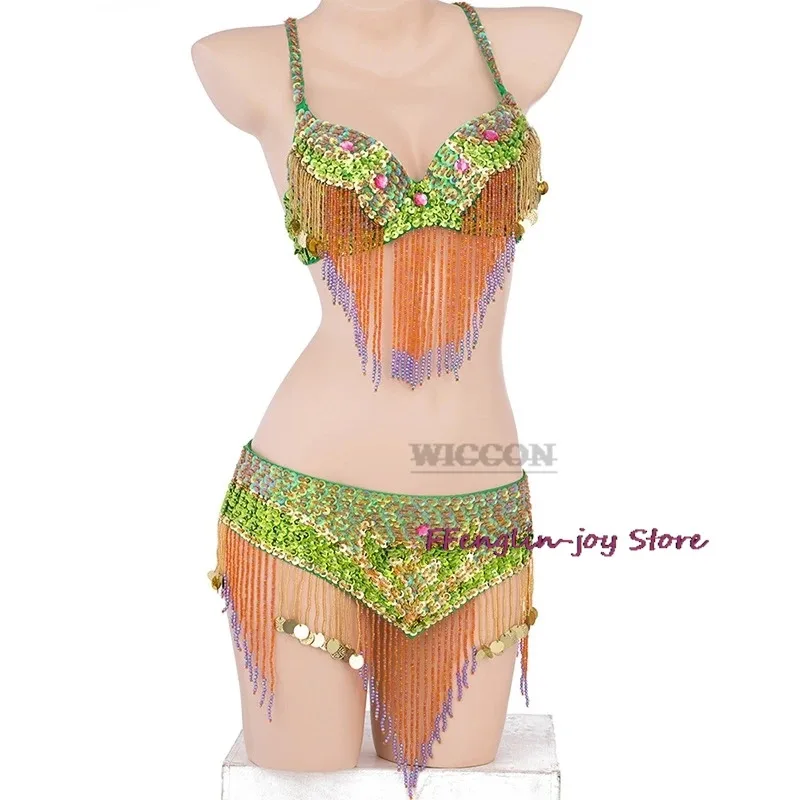 

ss23belly dancing suite belt+ 2 piece set samba costumes club sexy bra accept any size 4 color for women belly dance hip