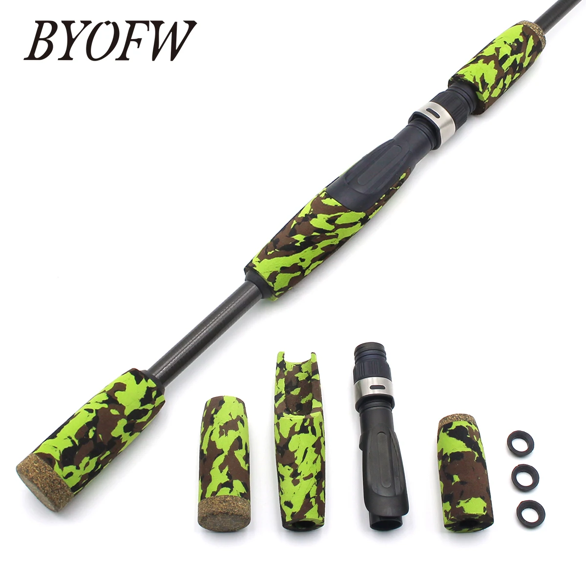 byofw eva foam butt spinning vara de pesca handle kit camo verde split grip 16 ips assento carretel similar pole building repair 01