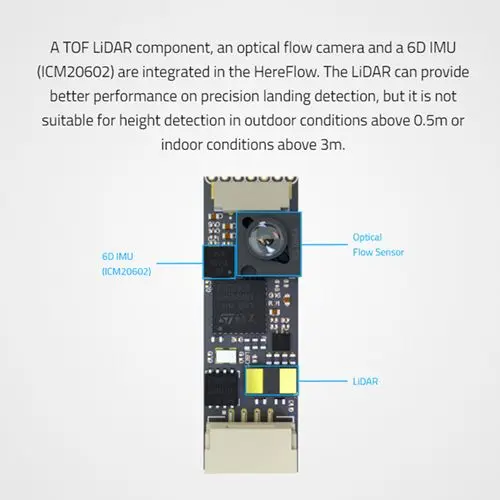 Hex Optical Flow Sensor Hereflow Fixed Height Indoor Position Module Integrated Lidar 6DIMU for Pixhawk2 3 Cube Pix PX4 PIXHAWK