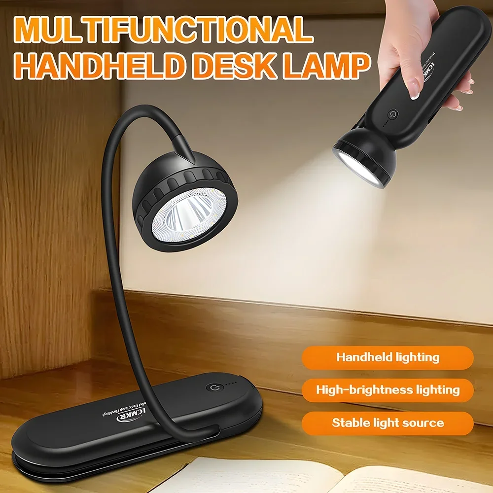 

LED Book Light,3500mAh Rechargeable table lamp for Home Office,3 Color Dimmable Bed Reading at Night Foldable Neck Hanging Light