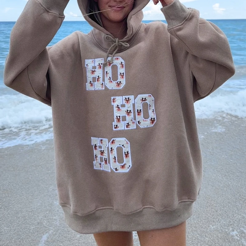 

Autumn Long Sleeve Sweatshirts Vintage Loose Pullovers Bow/Letter/Rainbow Embroidery Oversized Hoodies Women Fashion Baggy Tops