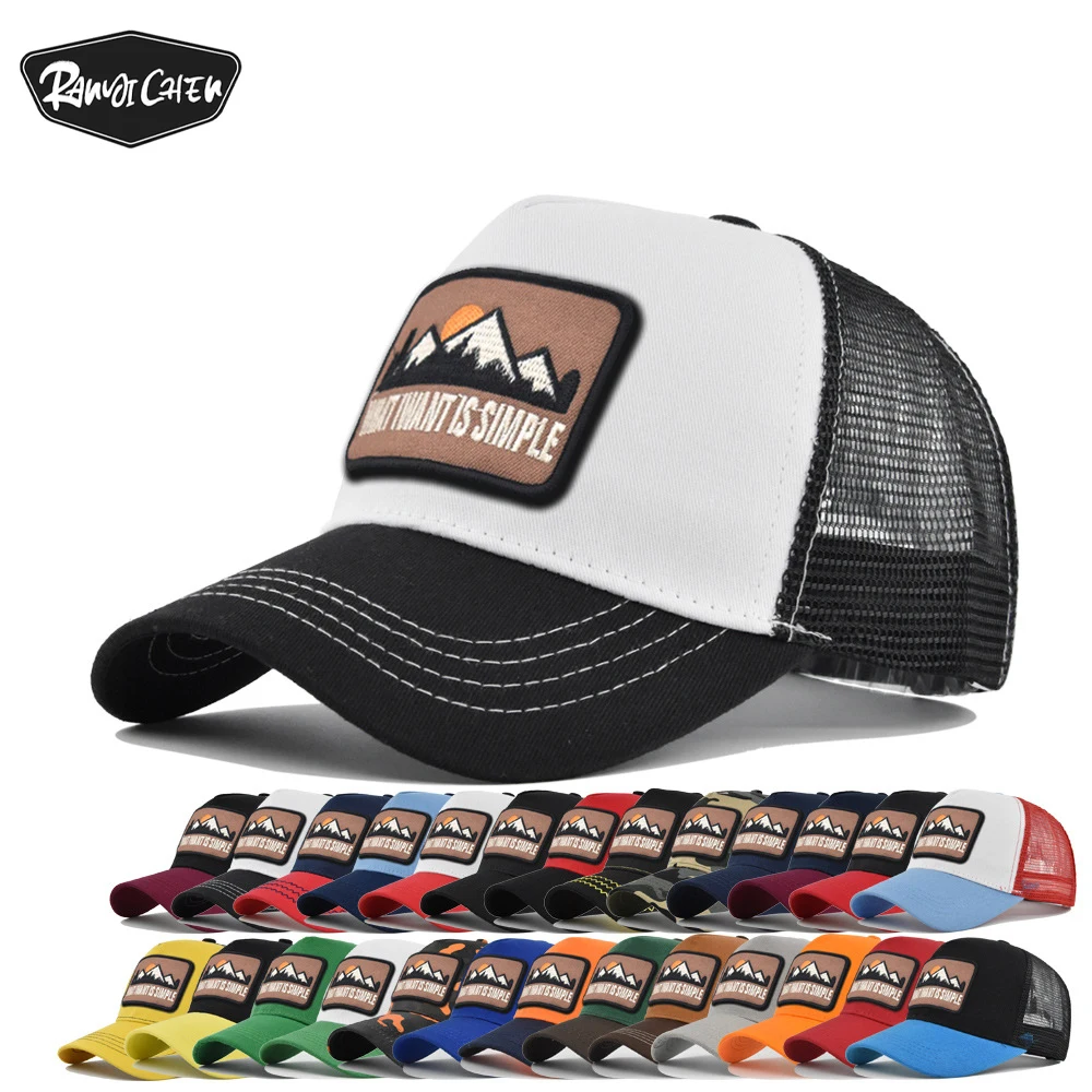 Gorra de béisbol transpirable de malla con letras bordadas para hombre y mujer, gorra snapback, sombrero para el sol, gorra de camionero, gorra de diseñador