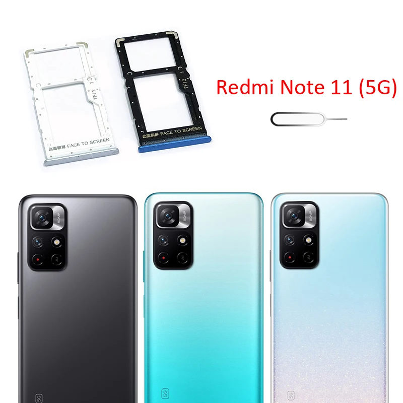 Phone SIM SD Card Tray For Xiaomi Redmi Note 11 5G SIM Chip Card Slot Holder Drawer For Xiaomi Note 11 5G