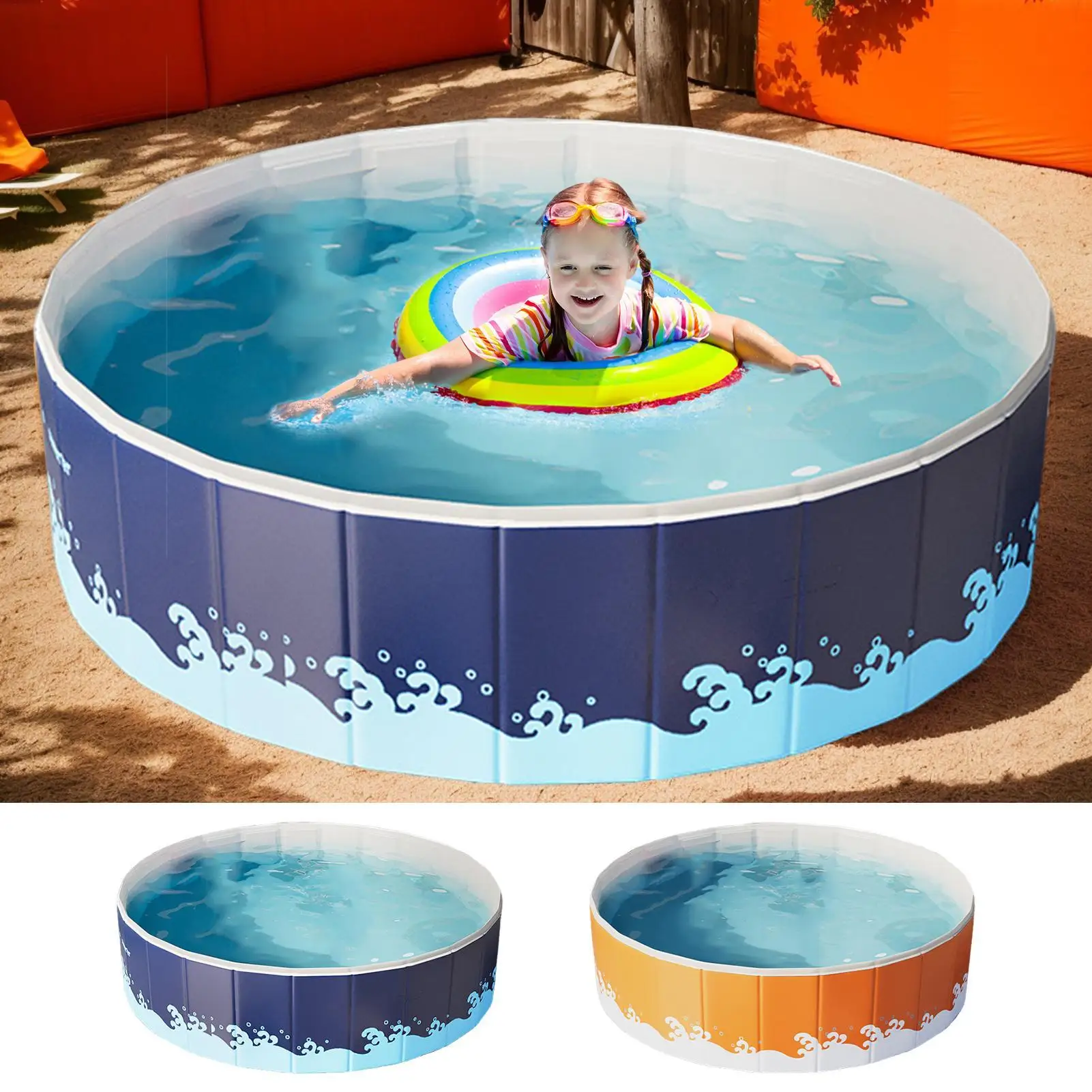 折りたたみ式非インフレータブルスイミングプール非インフレータブル地上スイミングプールスイムツール、屋外用の省スペースナイロンデザイン