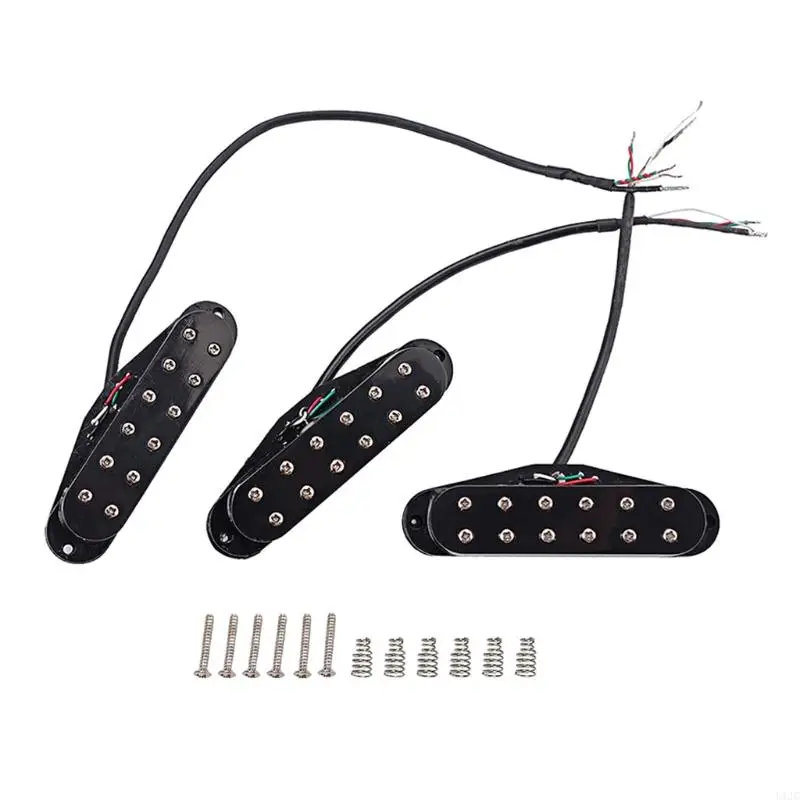 

U1JC Neck Middle Bridge Pickups Set Electric Guitar Pickup Compatible Electric Guitar Parts Replacement Set,Black