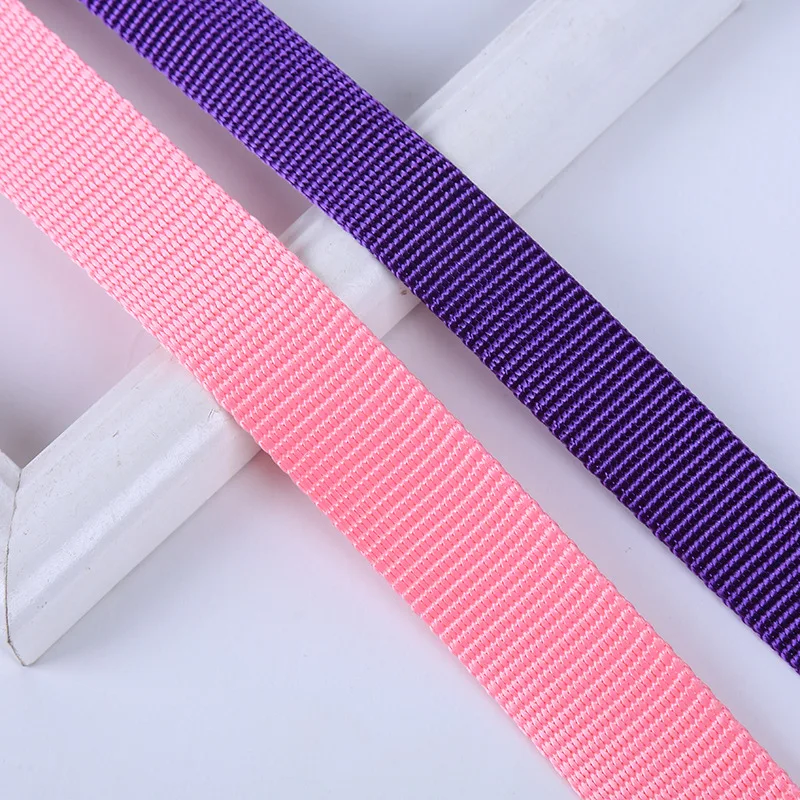 50 Meters Polyester Webbing 10mm/15mm/20mm/25mm 9 Colors 1.5mm Thickness DIY Craft for Backpack Strap Pet Leash and Collar