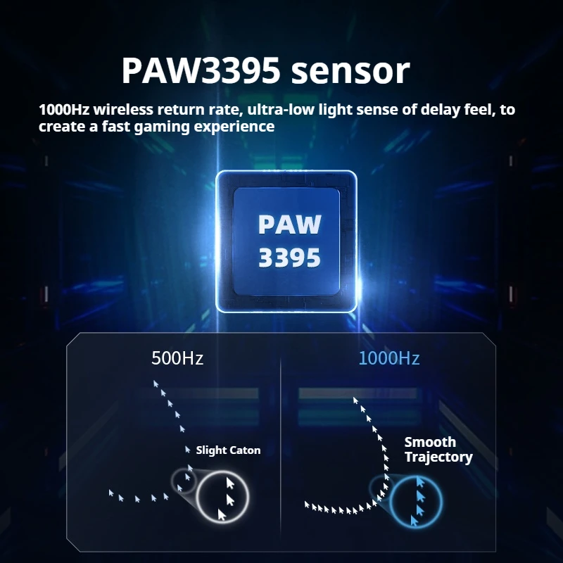 Tsg608max E-Sports Wireless Three Mode Connection Mouse Paw3395 Sensor 26000dpi Lightweight Design Tablet Notebook Game Mouse