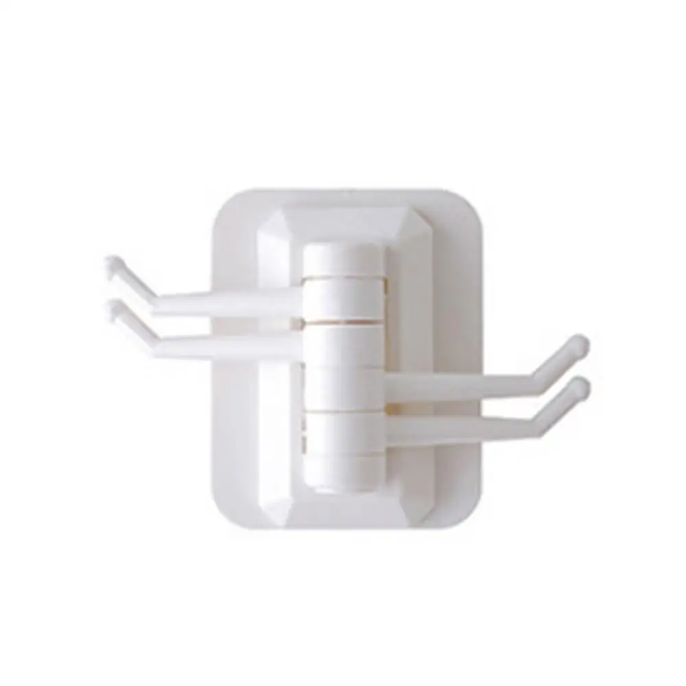 Kitchen Bathroom Wall Mount Self Adhesive Hooks Rotary Towel Sundries Hanger Wall-Mounted Shelf Sundries Organizer