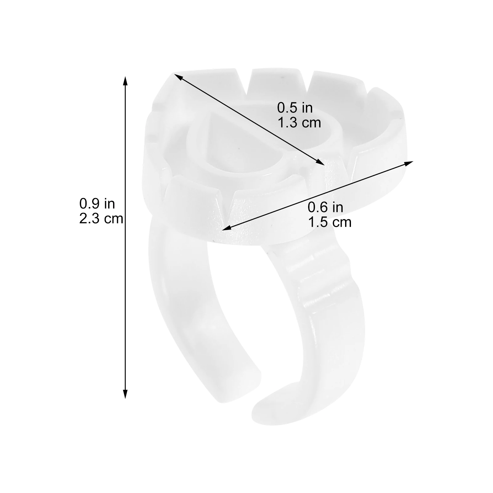 100 個白まつげ接着剤リングプラスチック顔料カップホルダーまつげエクステンション用小型サイズ理想的なサロン美容ツール
