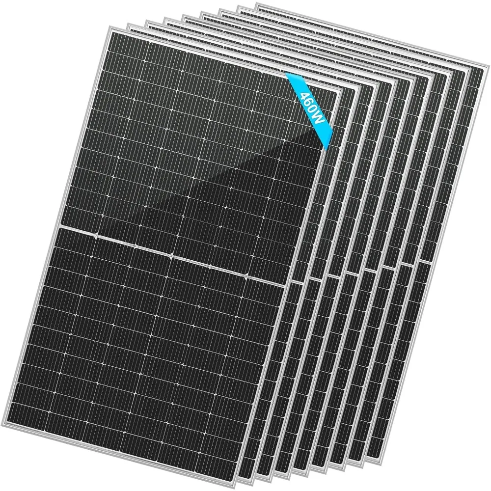 

8PCS 460W Bifacial PERC Solar Panels Monocrystalline, High Efficiency Solar Panel for Charging Station,Rooftop, Household