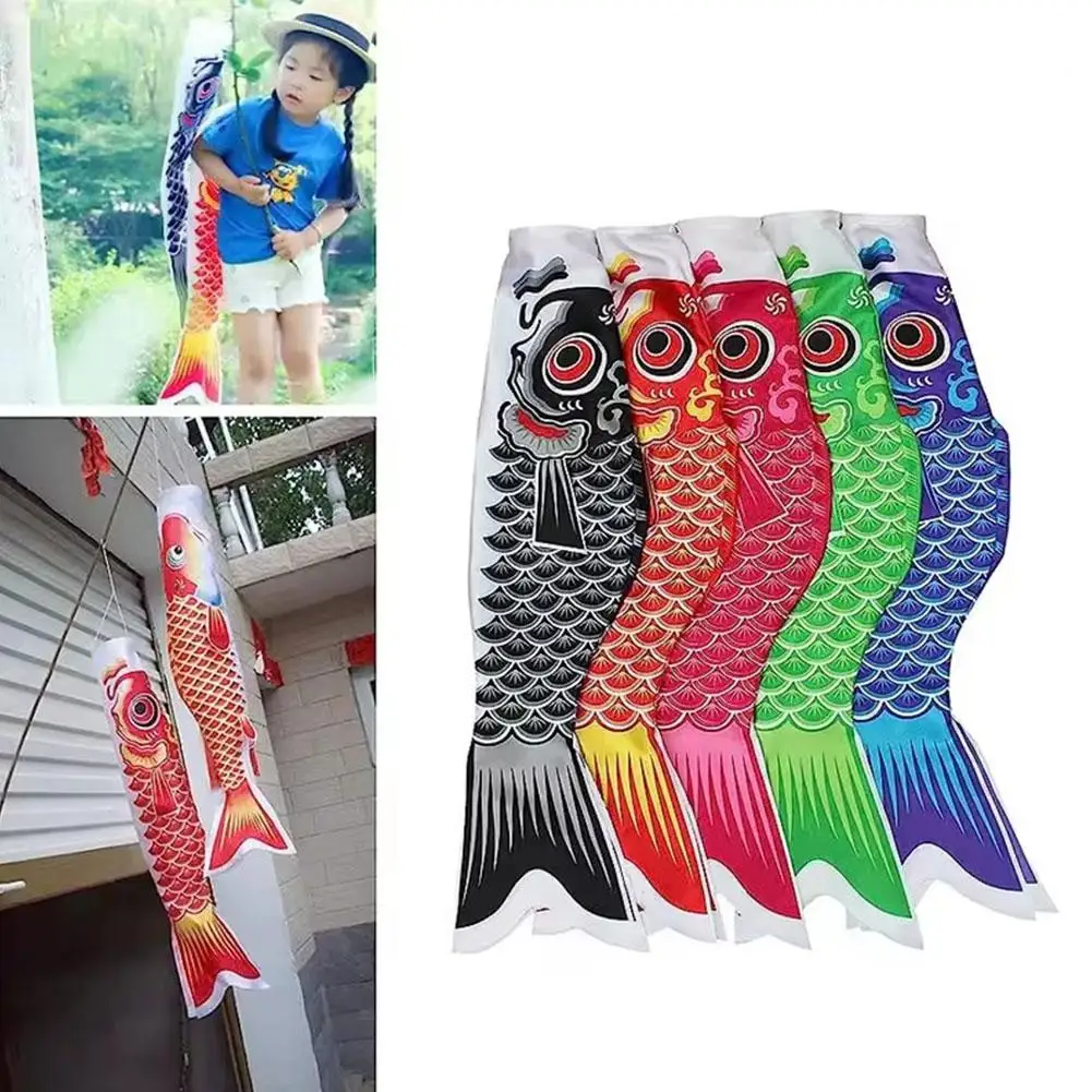 70cm Japan Style Carp Wind Sock Flag Wind Chimes Hanging Fish Windsock Flag Koinobori Decorations Yard Streamer Hanging Dec J3N7