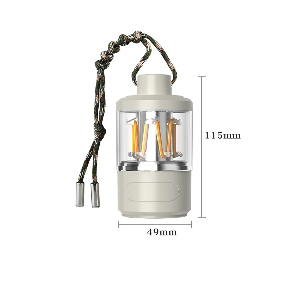 Outdoor Camping Night Lights Portable LED Lanyard Tent Ambient Light New Creative Ornament Rechargeable Tungsten Hanging Lamp