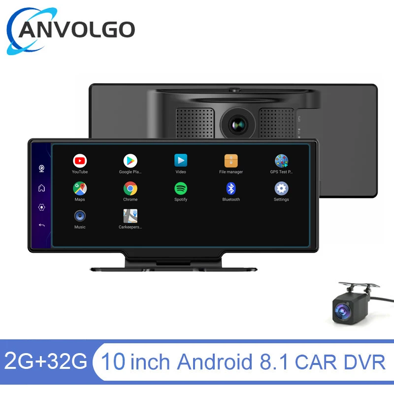 10.26 Inch 4G Car DVR Android 8.1 Car Mirror Dash Cam Rear View Camera Dual Len Video Recorder GPS Navigation BT ADAS 24H Park