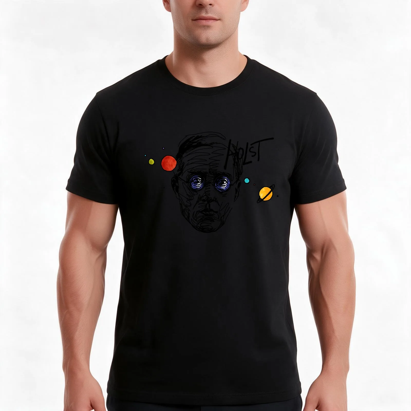 Gustav Theodore Holst T-Shirt, Summer Casual Cotton Tee, Oversized Streetwear Tops, Vintage Graphic Print, Unisex Men Women