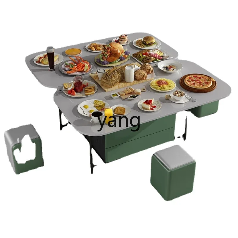 CX Lifting Coffee Table Dual-Use Integrated Small Apartment Living Room Stone Plate Dining Table Multifunctional Foldable
