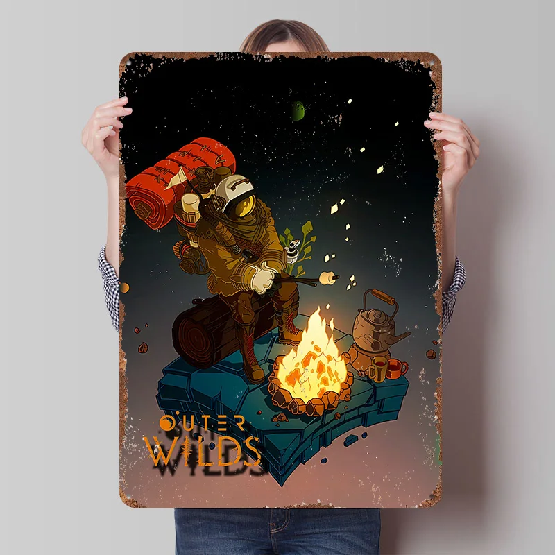 Outer Wilds Printed Poster Customized Retro Wall Art Vintage Metal Tin Signs for Home Decor Living Room Decoration Gaming House
