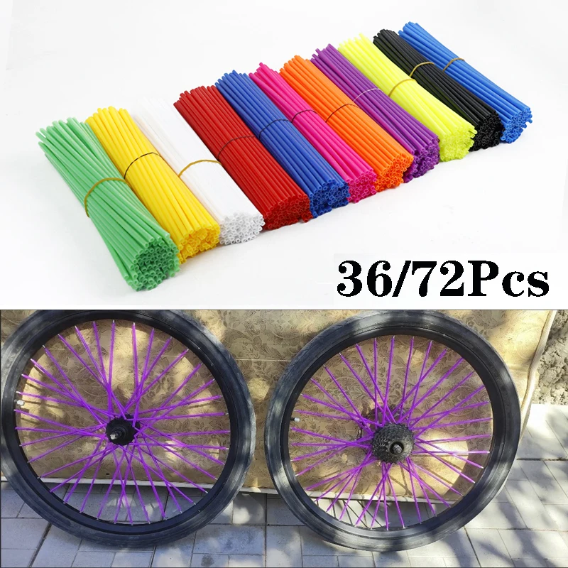 Universal Motorcycle 36/72Pcs Wheel Rim Spoke Wrap Kit Skins Protector Cover For SX SXF EXC TC TE KXF CRF YZF WR YZ RM Motocross