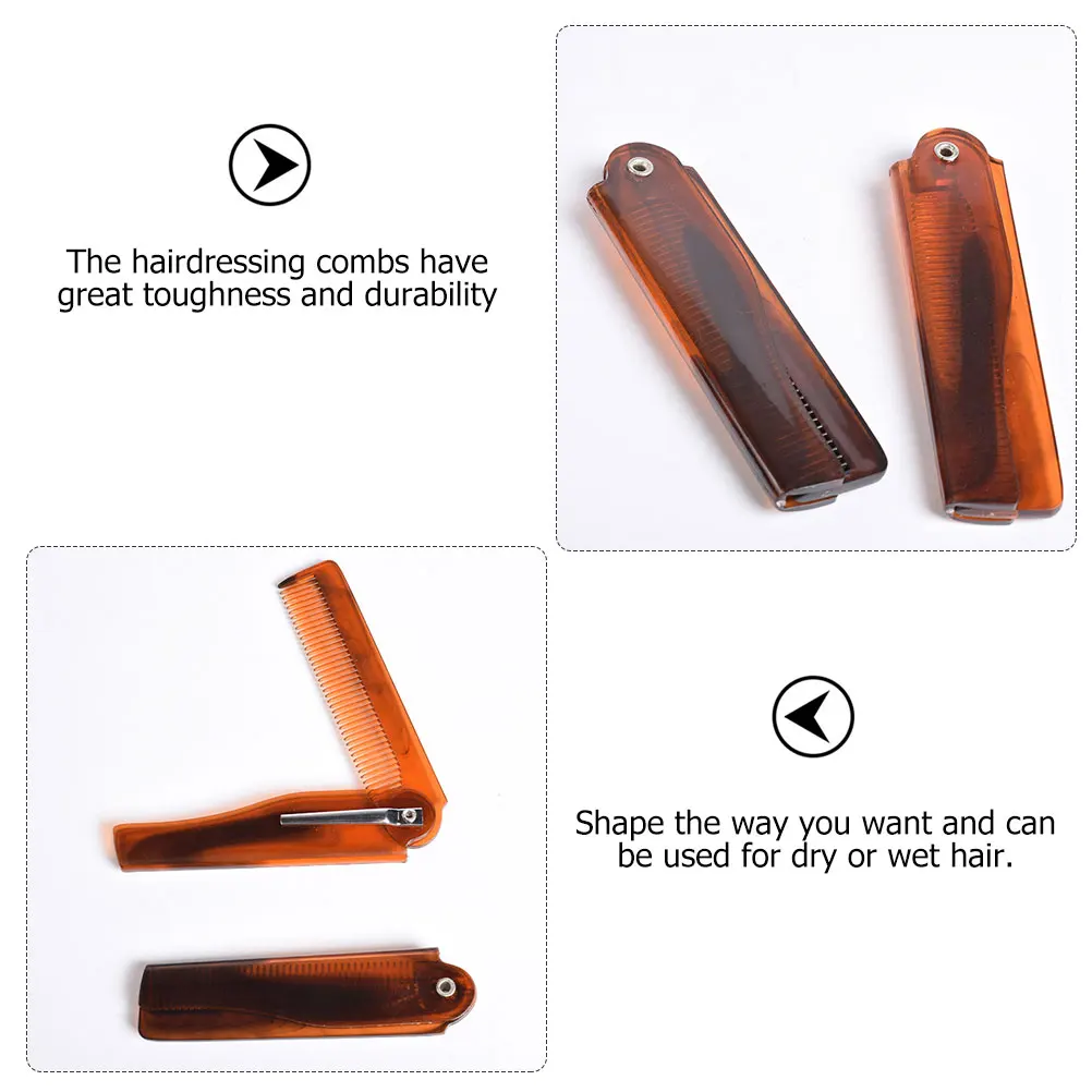 

4pcs Portable Folding Comb for Men Oil Hair Styling Durable Anti Static Barber Shop Salon Gifts Hairdressing Tool