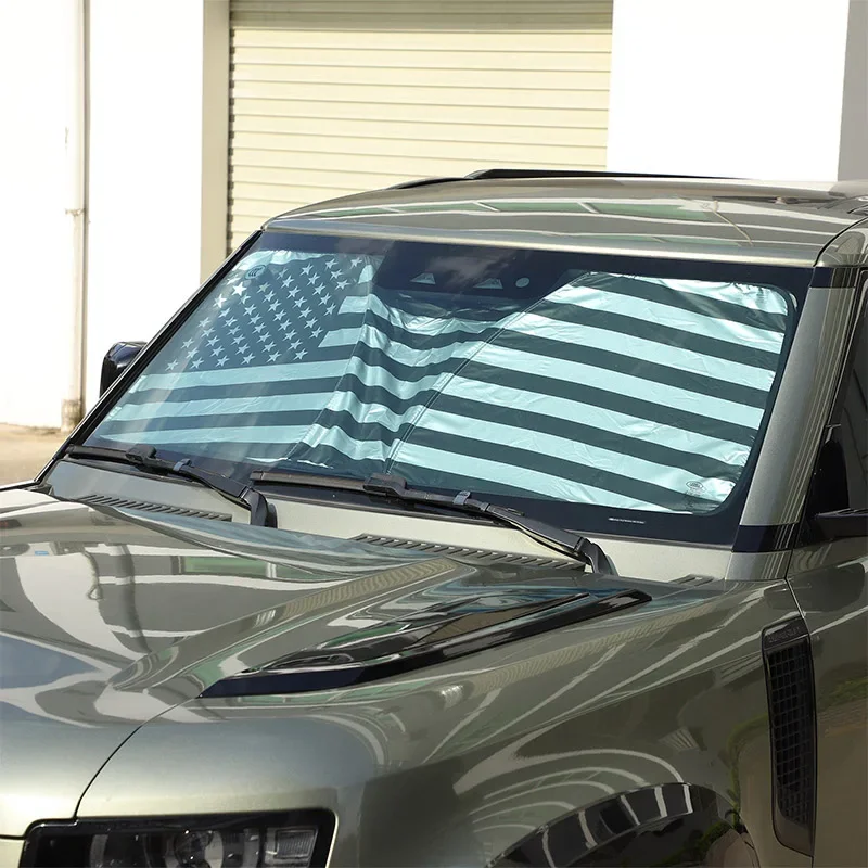

For Land Rover Defender 2004-2025 Silver Tape Car Front Windshield Thermal Curtain Shading Sunscreen Car tool Accessories